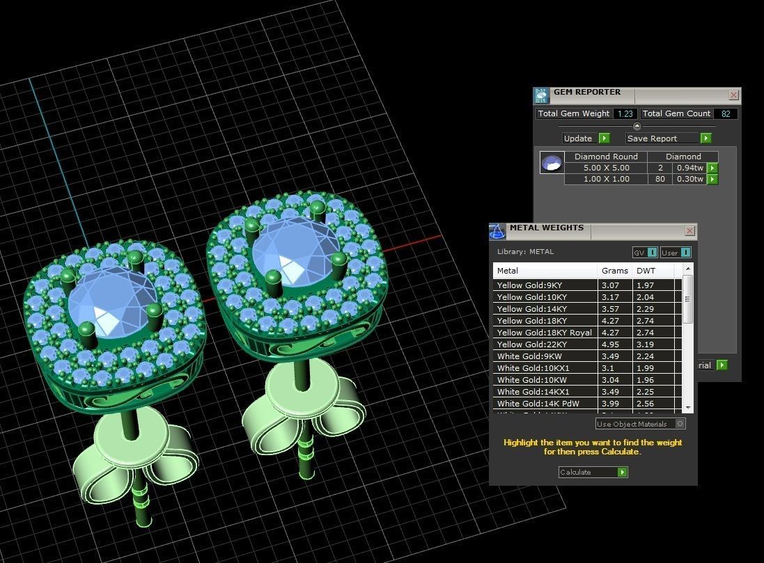 Diamond Jewelry Earring 5mm STONE 003 3D print model_26