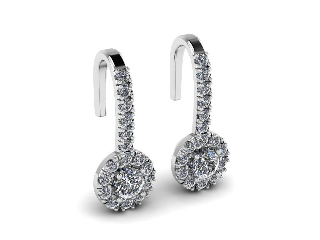 Diamond Jewelry Earring 3mm STONE 004 3D print model_12