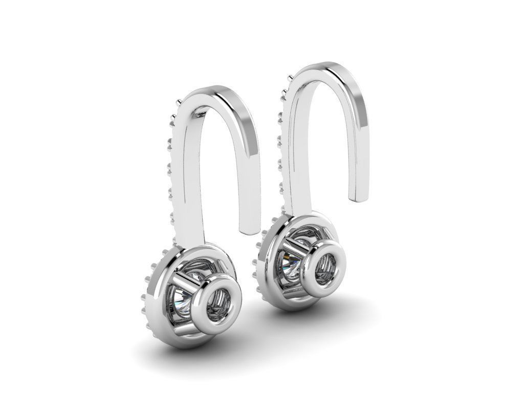 Diamond Jewelry Earring 3mm STONE 004 3D print model_9