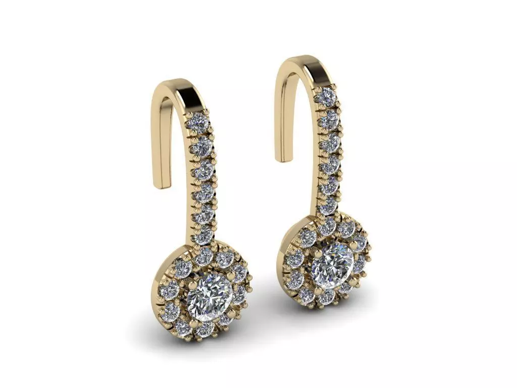 Diamond Jewelry Earring 3mm STONE 004 3D print model_0