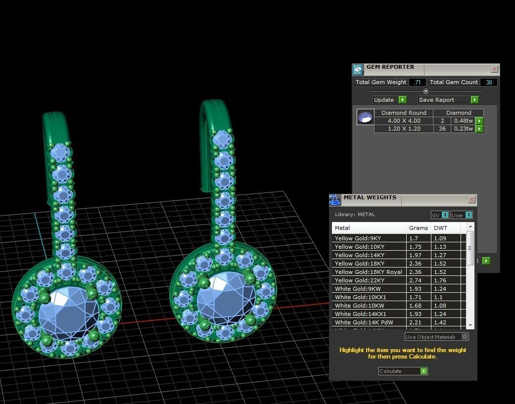 Diamond Jewelry Earring 4mm STONE 005 3D print model_1