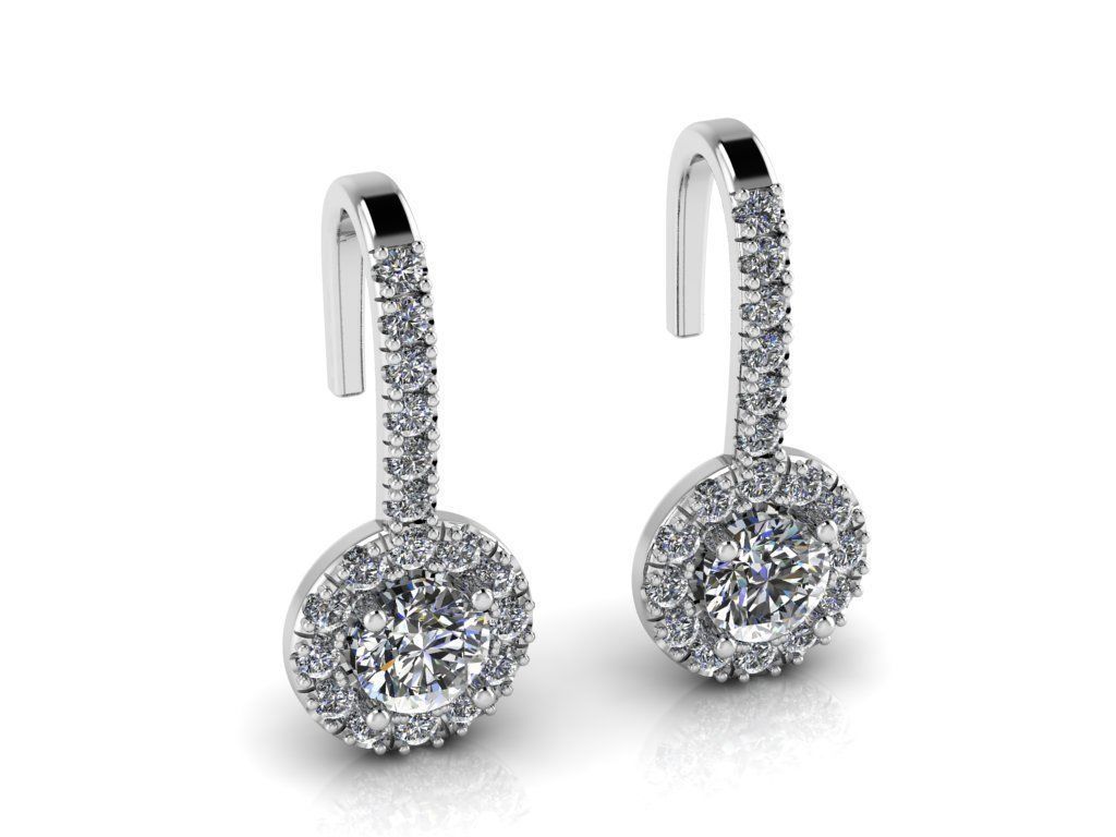 Diamond Jewelry Earring 4mm STONE 005 3D print model_26