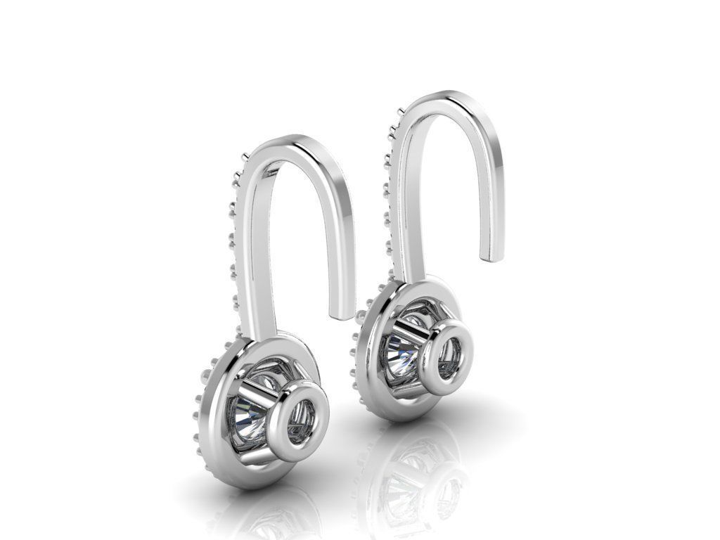 Diamond Jewelry Earring 4mm STONE 005 3D print model_15