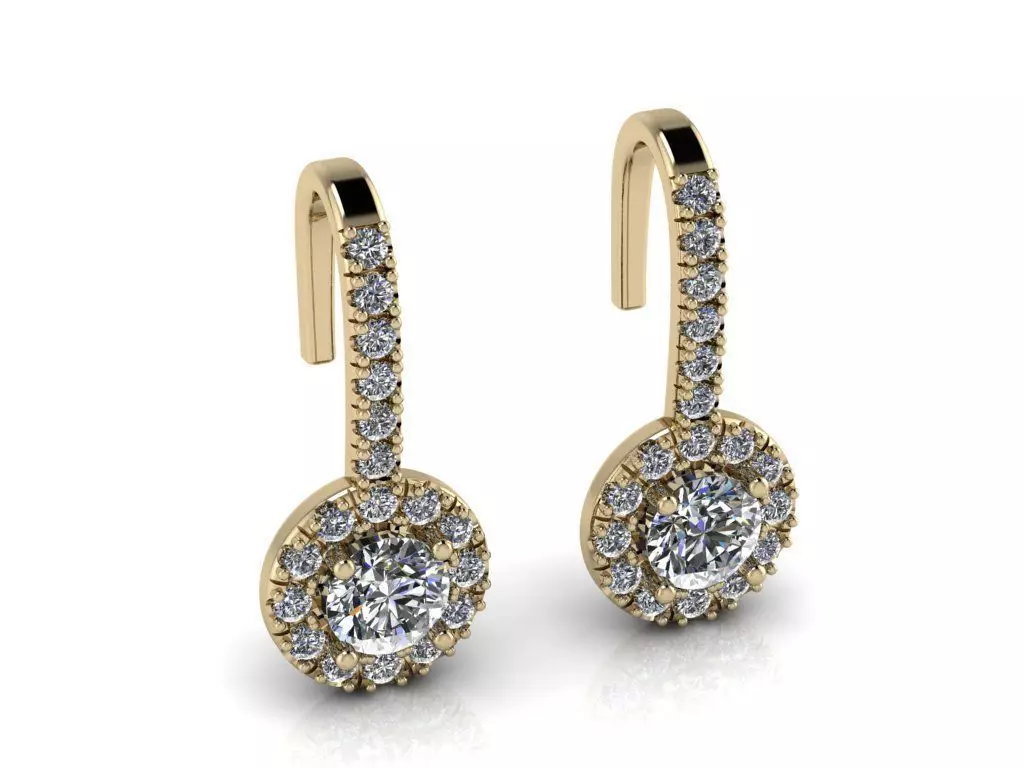 Diamond Jewelry Earring 4mm STONE 005 3D print model_0