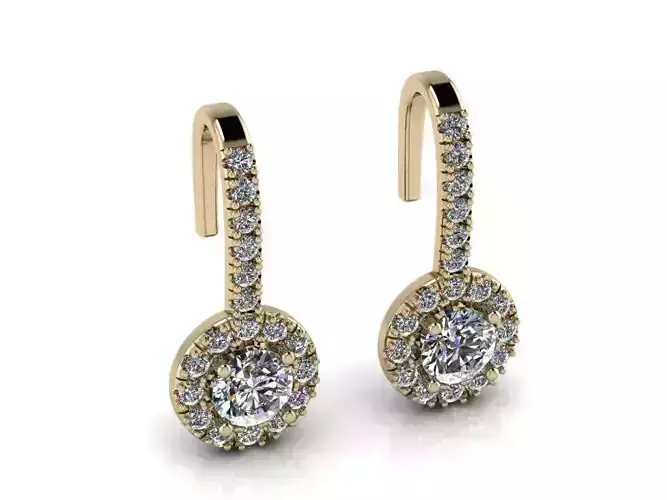 Diamond Jewelry Earring 4mm STONE 005 3D print model