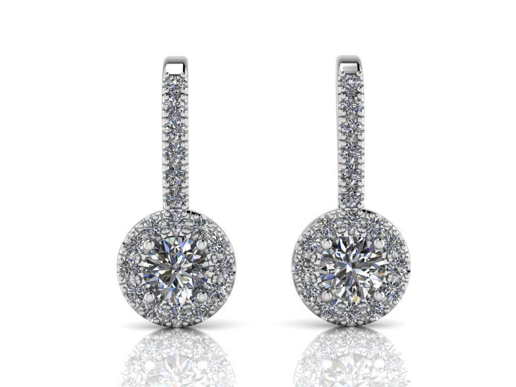 Diamond Jewelry Earring 4mm STONE 005 3D print model_5