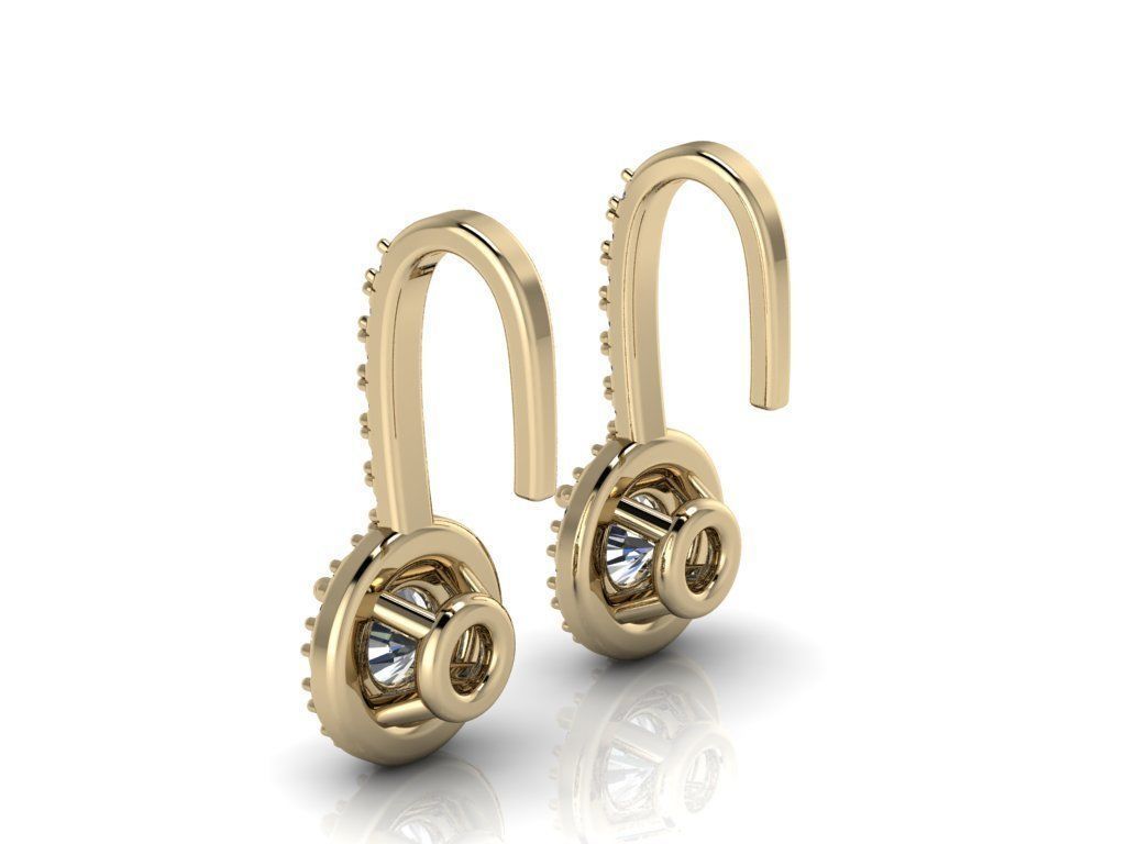 Diamond Jewelry Earring 4mm STONE 005 3D print model_13