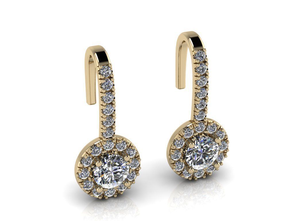 Diamond Jewelry Earring 4mm STONE 005 3D print model_23