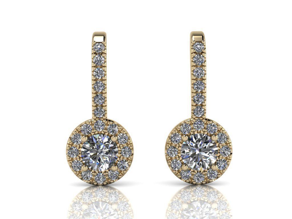 Diamond Jewelry Earring 4mm STONE 005 3D print model_18