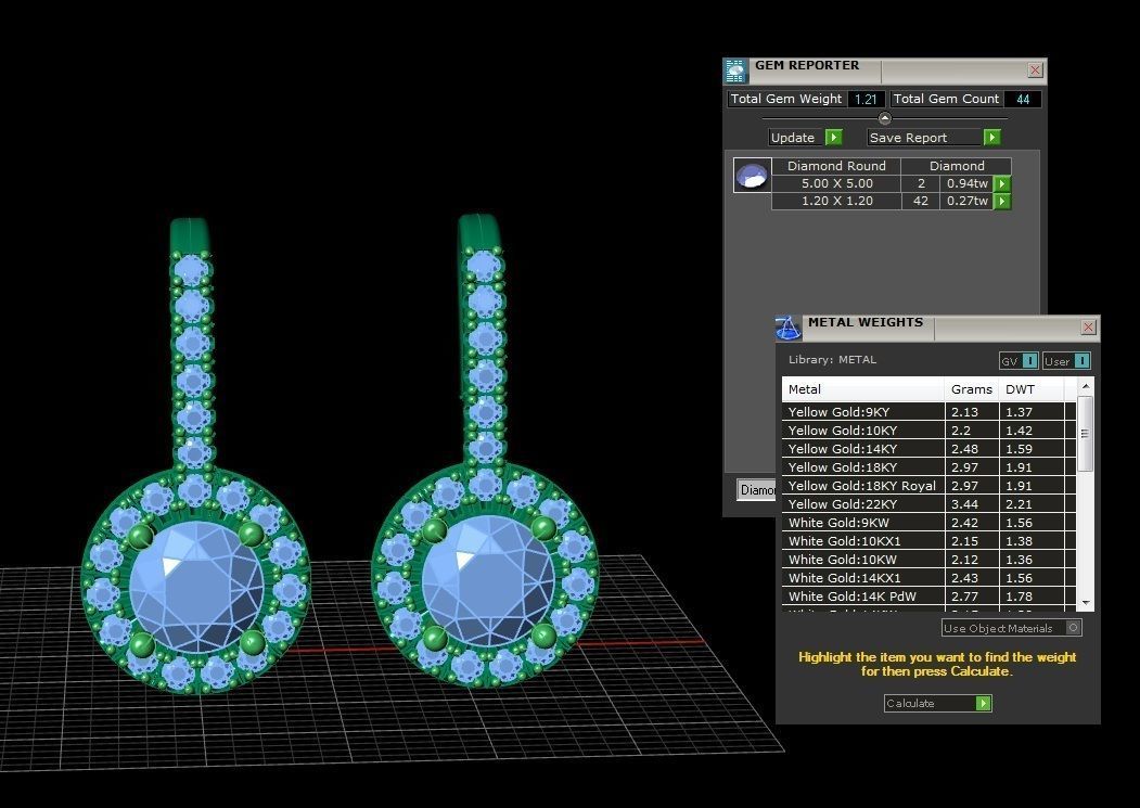 Diamond Jewelry Earring 5mm STONE 006 Free 3D print model_14