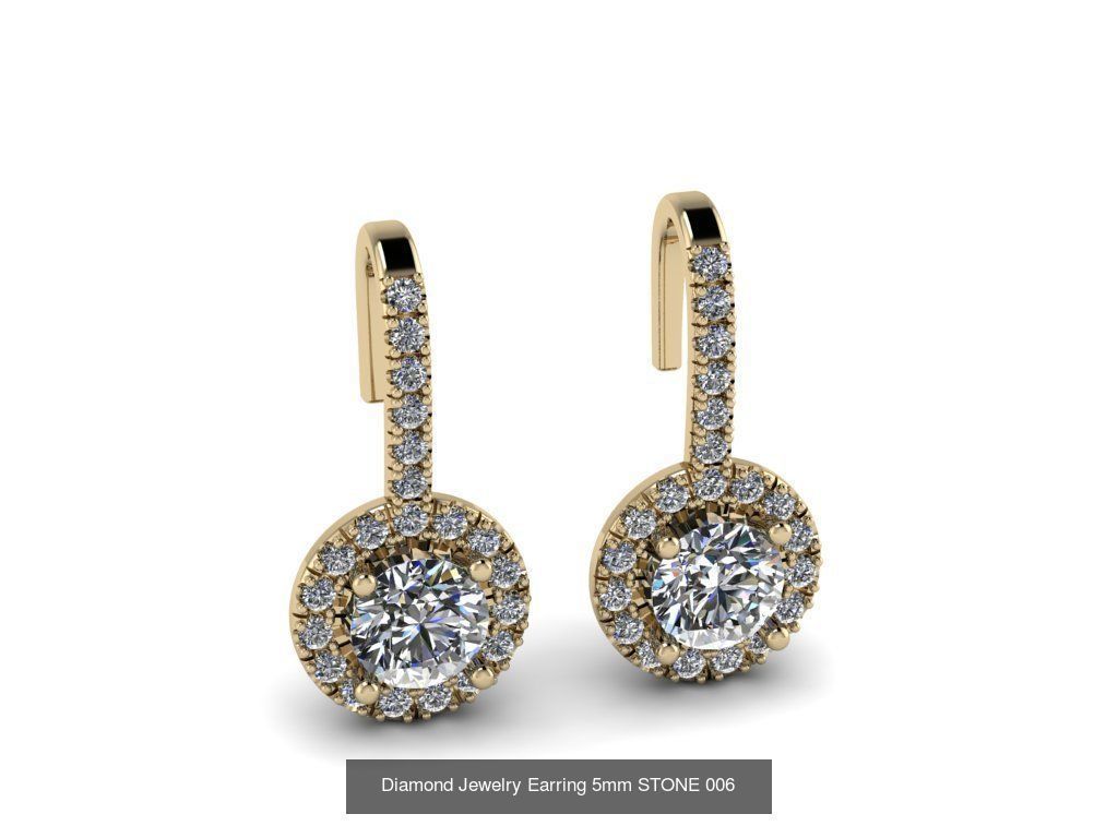 Jewelry Earrings THREE SIZE BIGG GEM 02 3D Model Collection _3