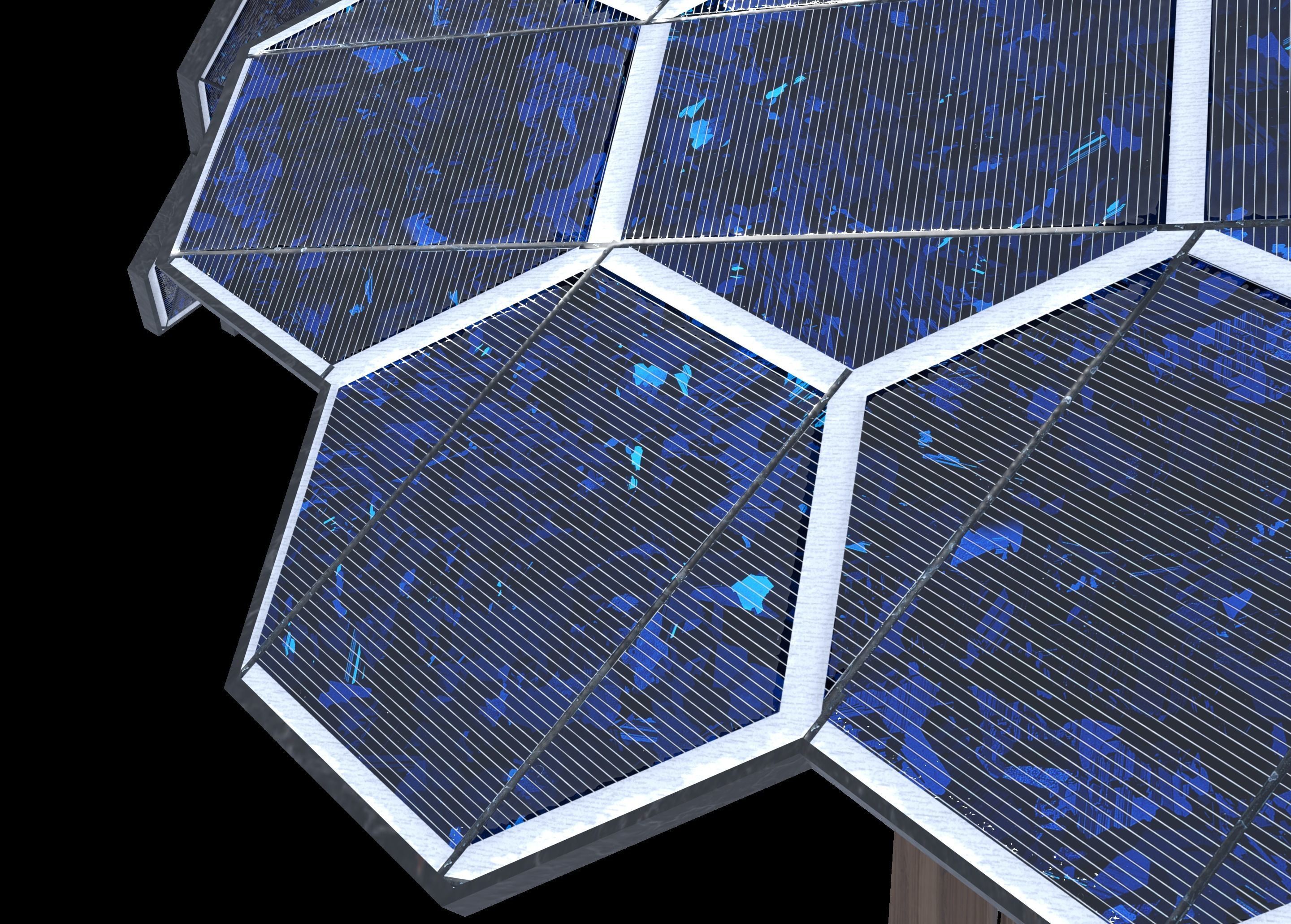 solar energy tree  Low-poly 3D model_12