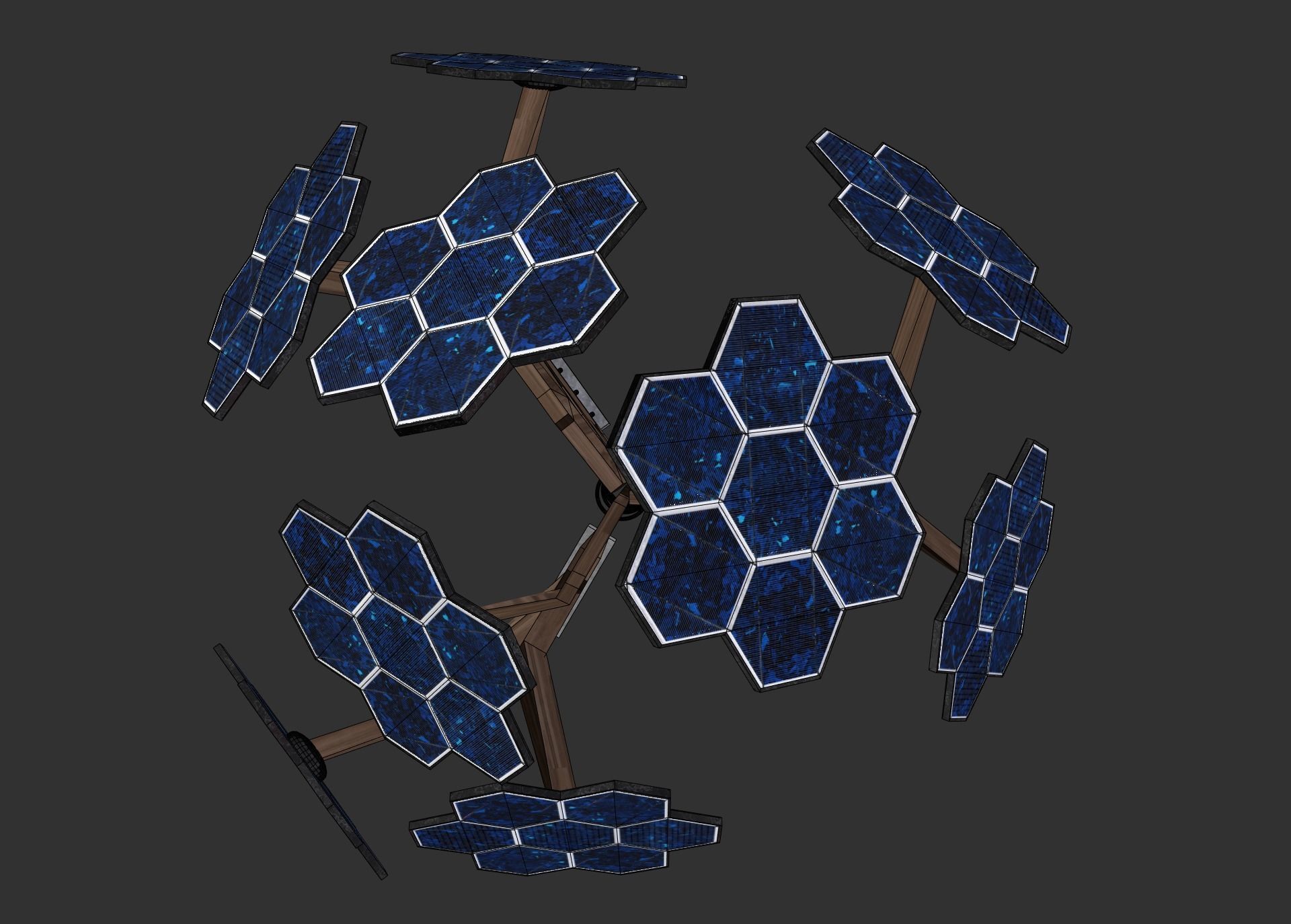 solar energy tree  Low-poly 3D model_10