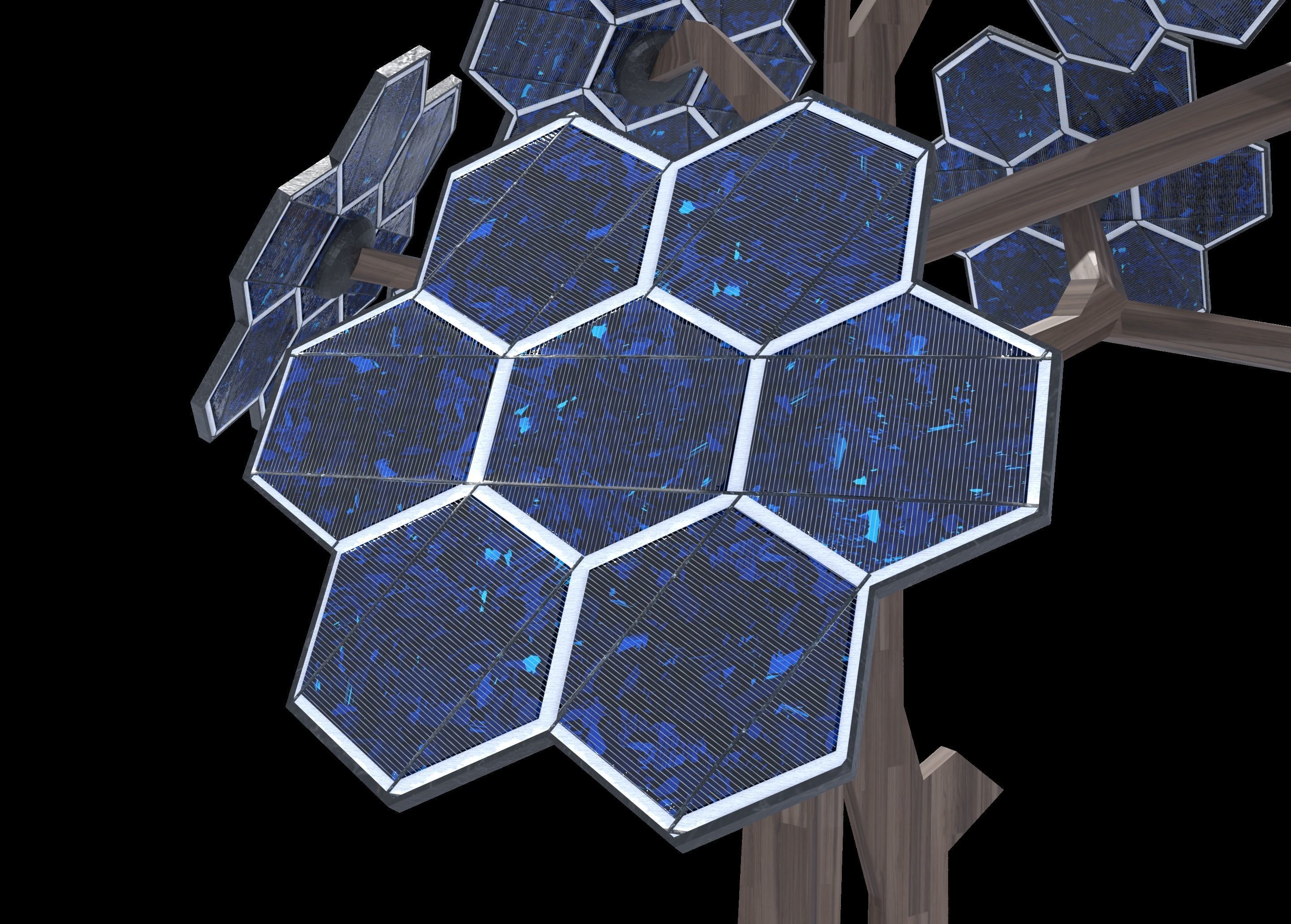 solar energy tree  Low-poly 3D model_5