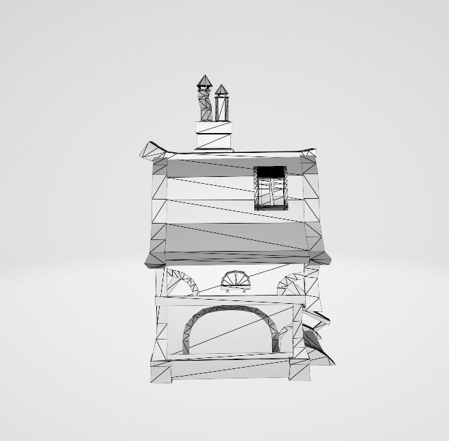 Cartoon house Low-poly 3D model_4