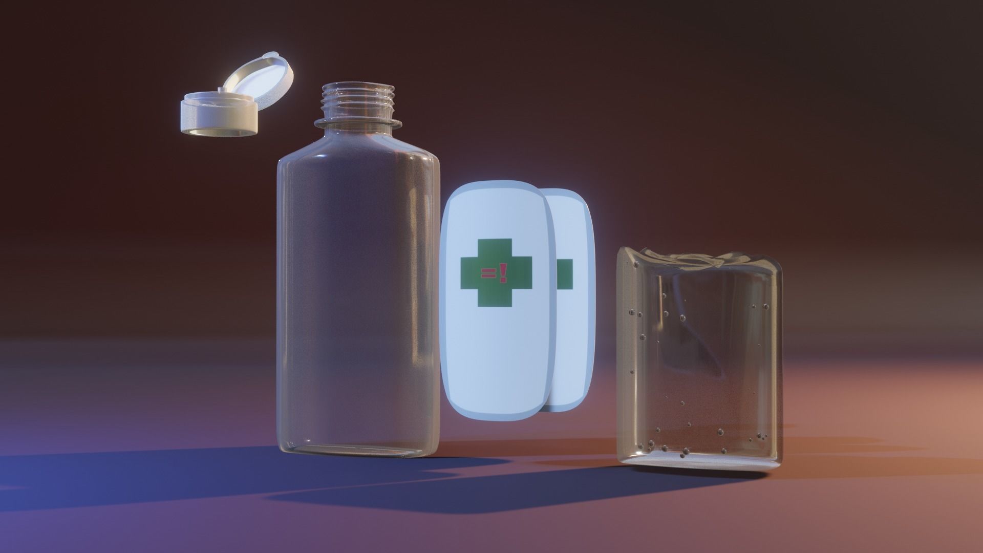 Little Hand Sanitizer Low-poly 3D model_3