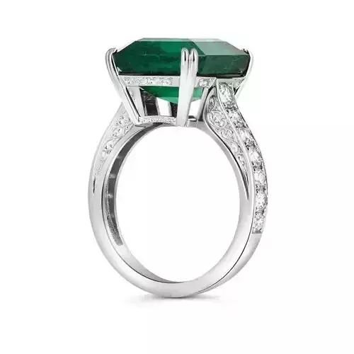 Rings emerald and diamond ring