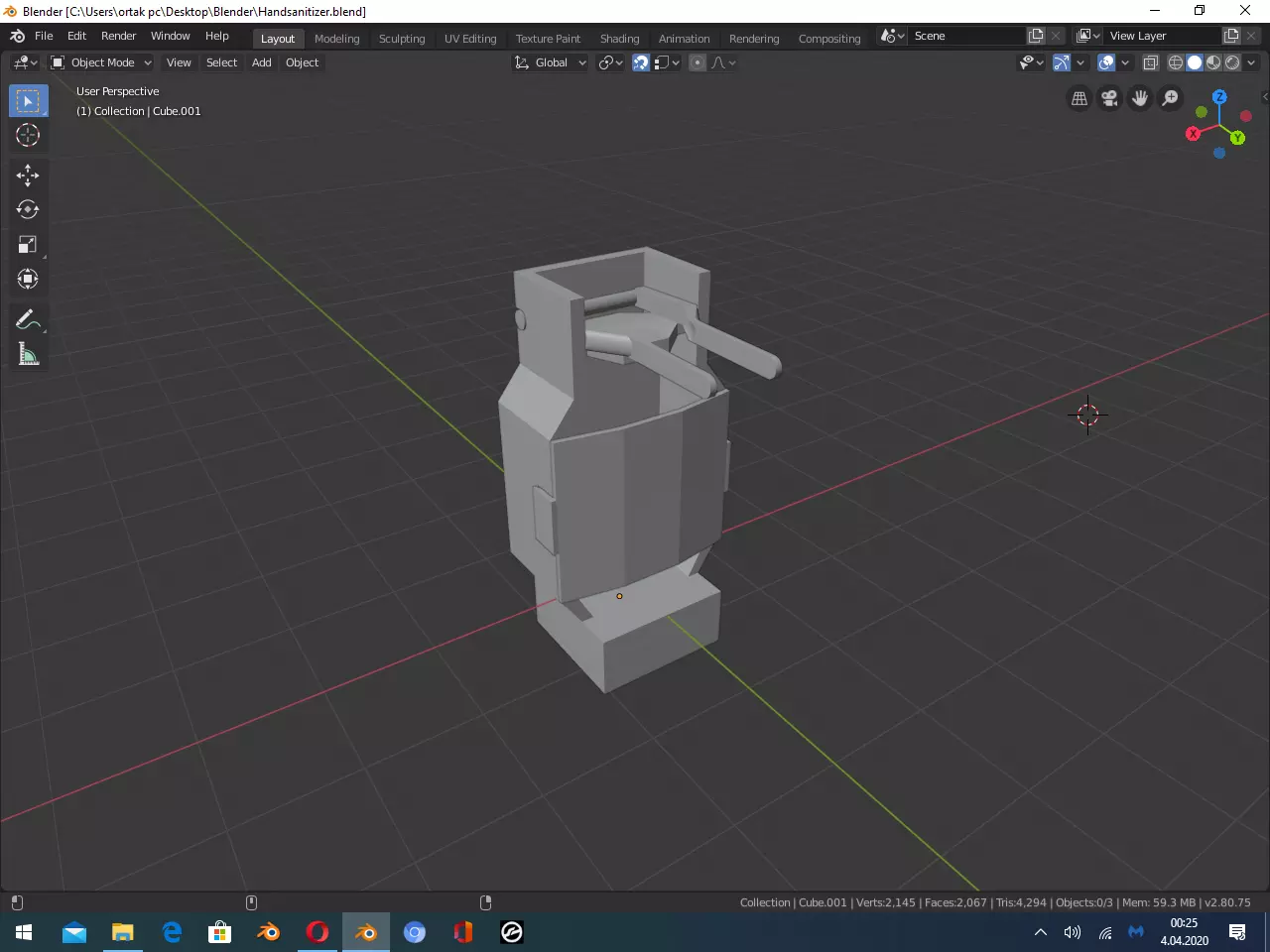 Hand Sanitizer Holder Free 3D print model