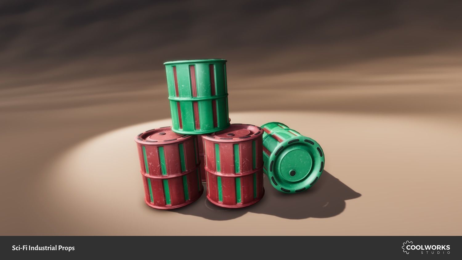 Sci-Fi Industrial Props Low-poly 3D model_3
