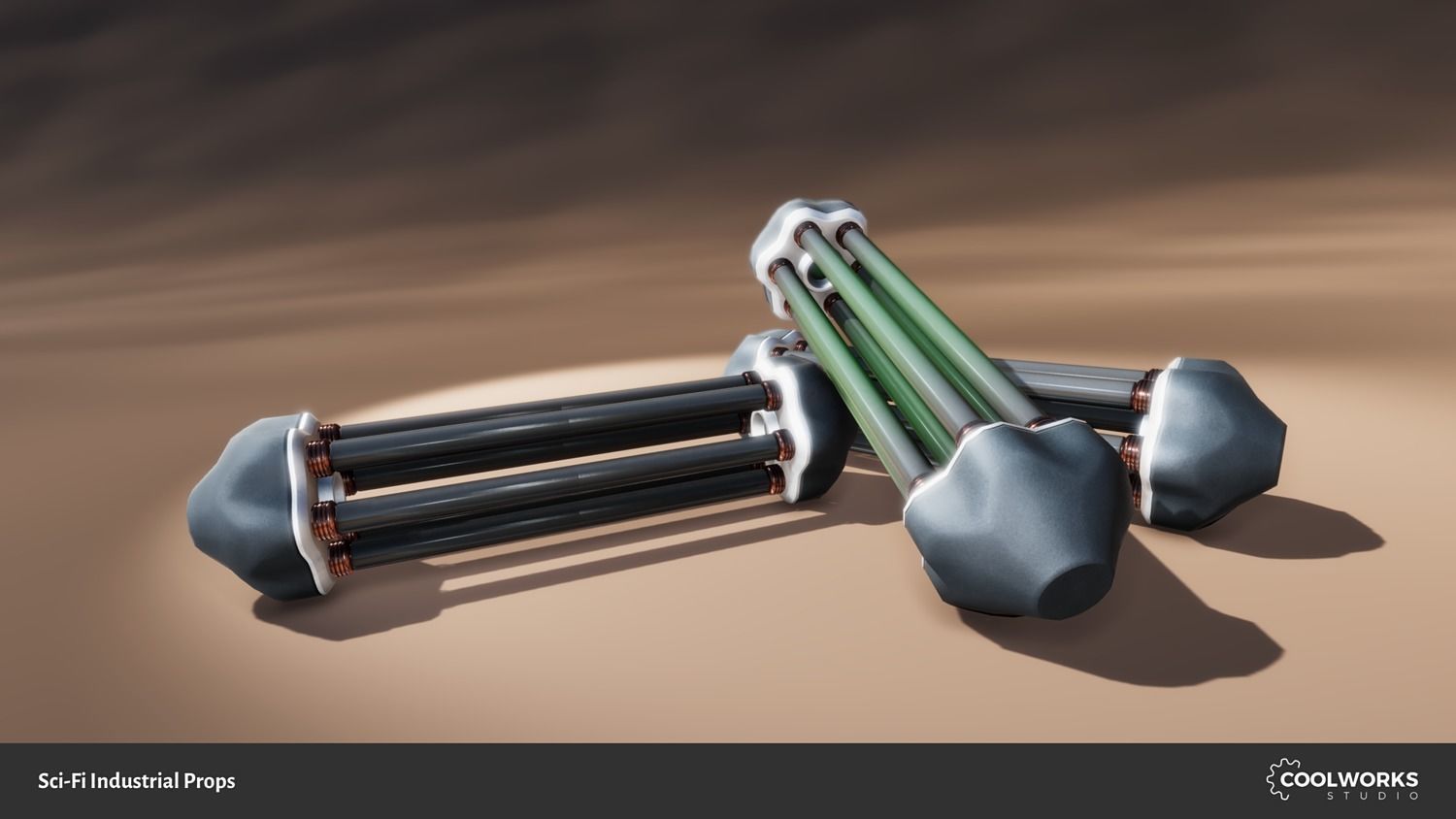 Sci-Fi Industrial Props Low-poly 3D model_5