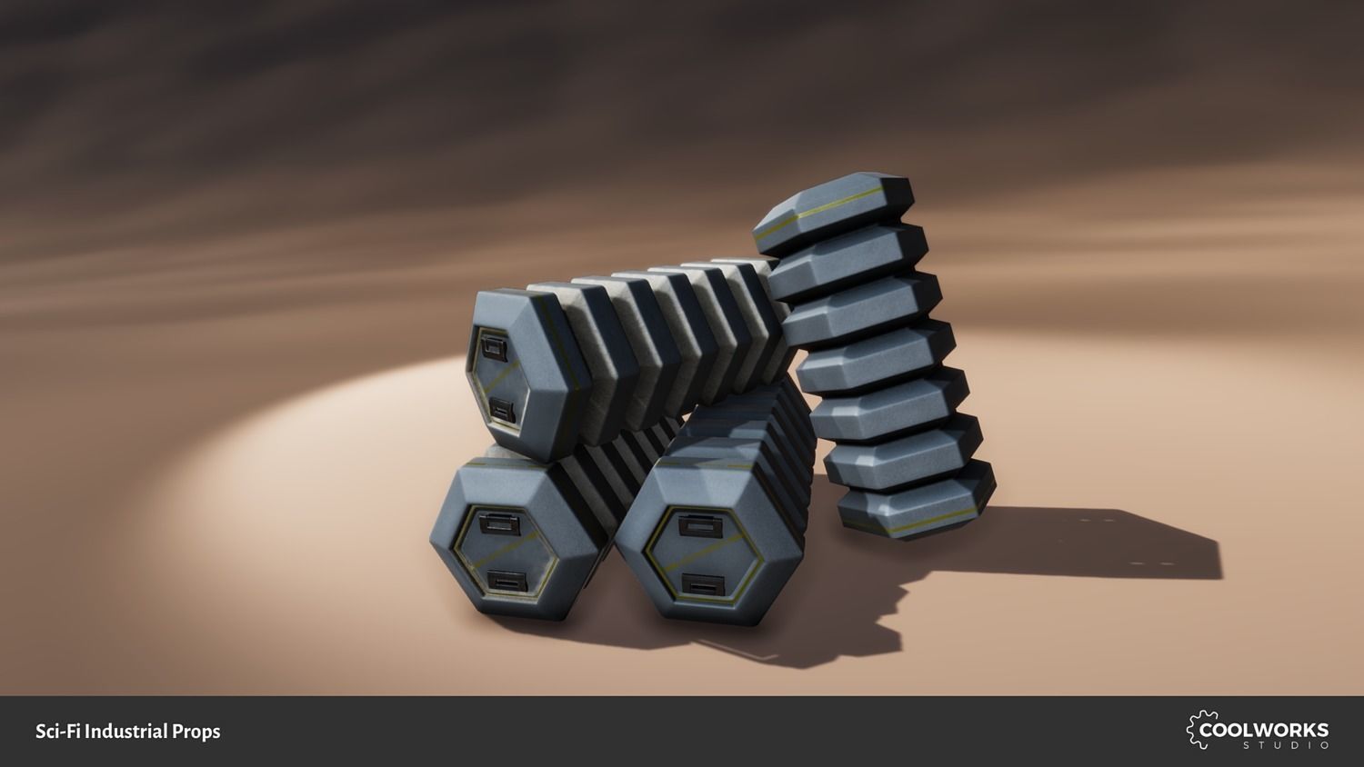 Sci-Fi Industrial Props Low-poly 3D model_2