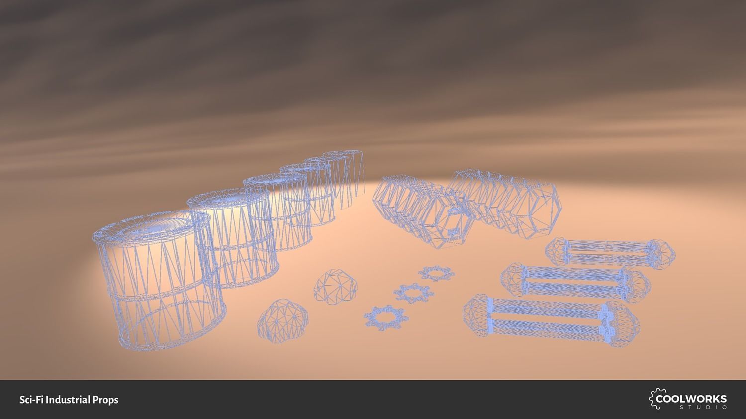 Sci-Fi Industrial Props Low-poly 3D model_8