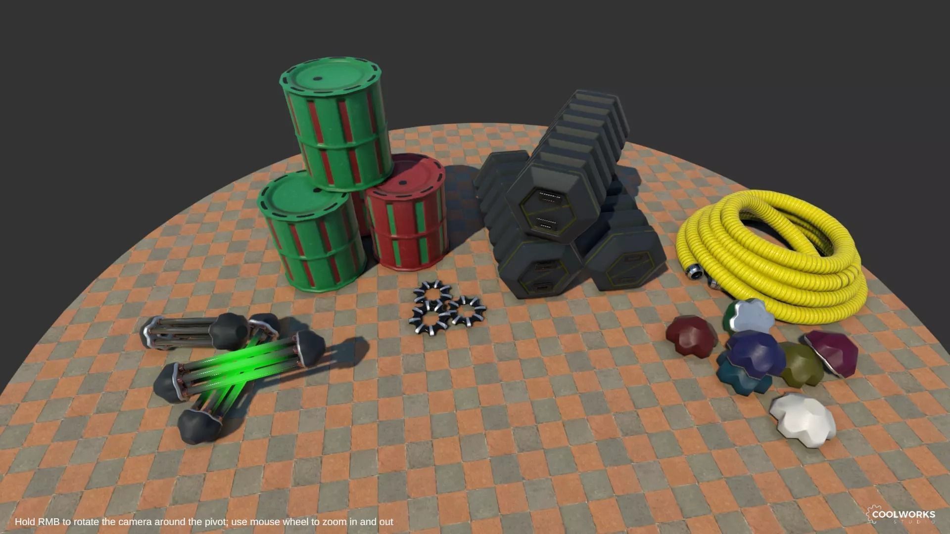 Sci-Fi Industrial Props Low-poly 3D model_10