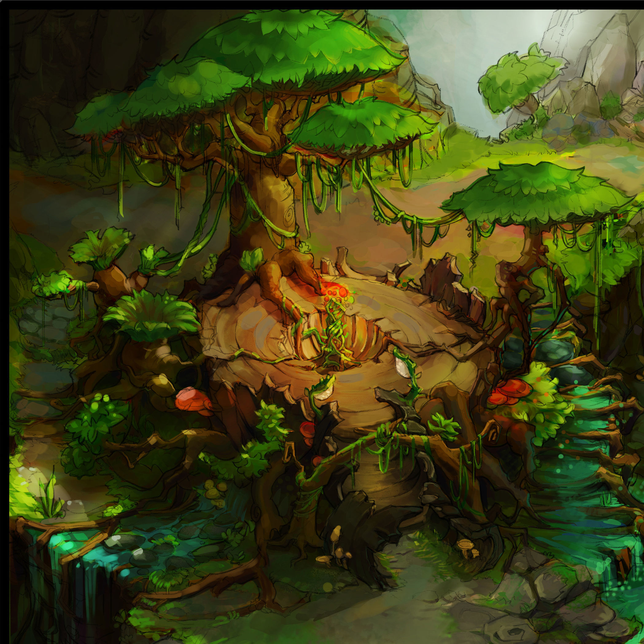 Hundred Flowers Valley - Big Tree 01 3D model_1