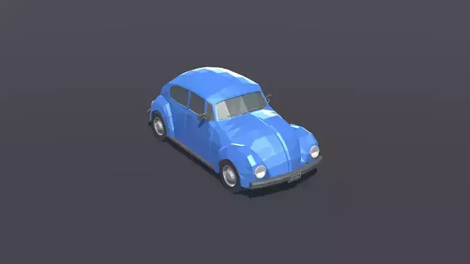 Old Retro Car Lowpoly