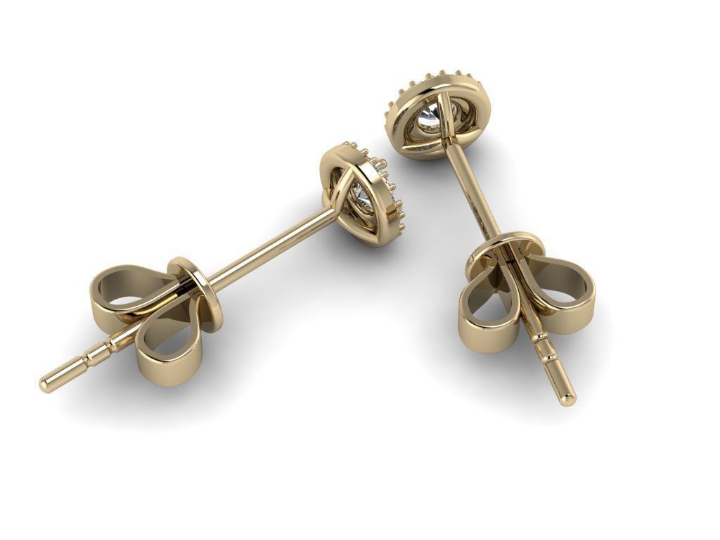 Diamond Jewelry Earring 3mm STONE 007  3D print model_15