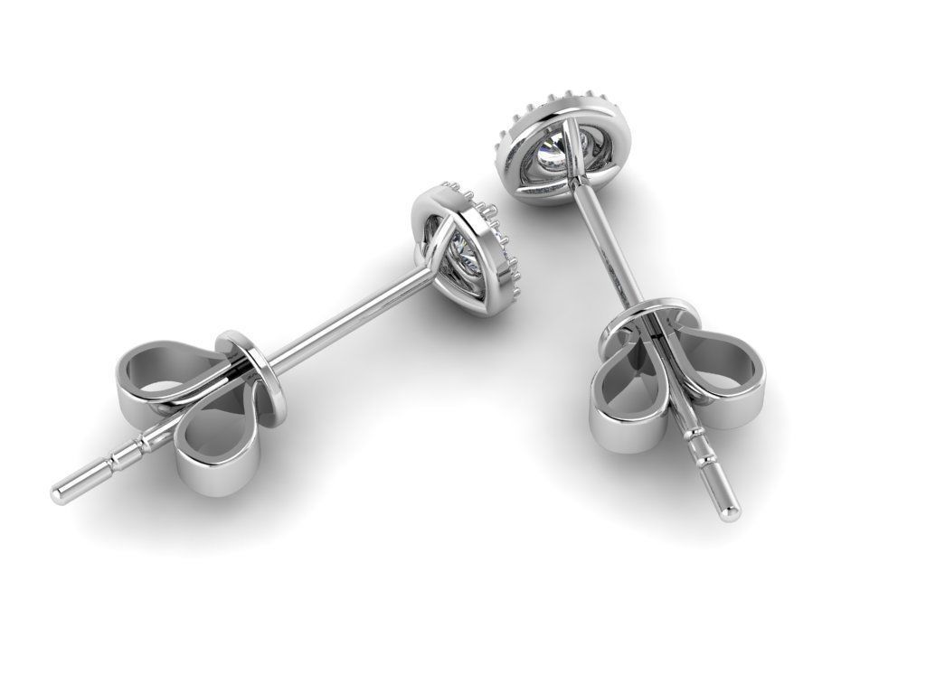 Diamond Jewelry Earring 3mm STONE 007  3D print model_11