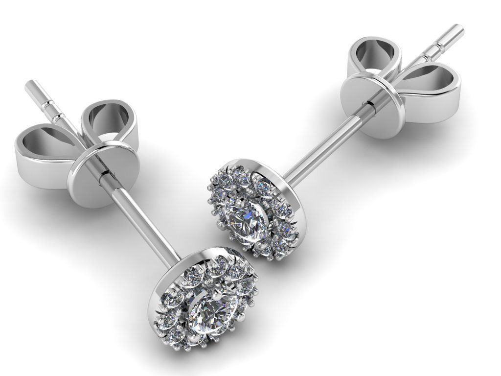 Diamond Jewelry Earring 3mm STONE 007  3D print model_4