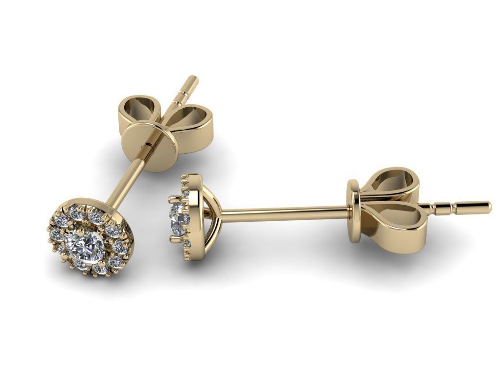 Diamond Jewelry Earring 3mm STONE 007  3D print model_16