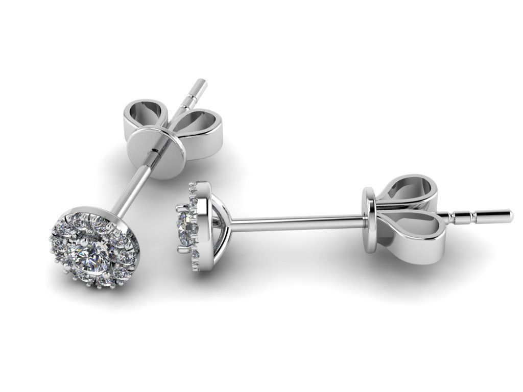 Diamond Jewelry Earring 3mm STONE 007  3D print model_12