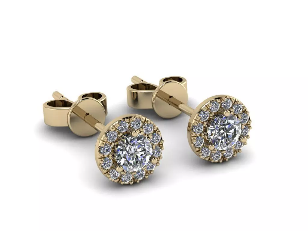 Diamond Jewelry Earring 4mm STONE 008 3D print model_0