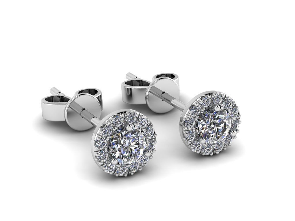 Diamond Jewelry Earring 4mm STONE 008 3D print model_26