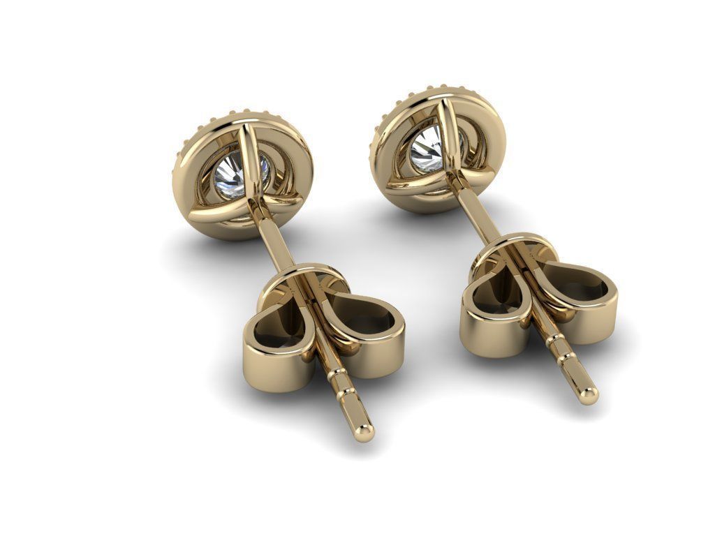 Diamond Jewelry Earring 4mm STONE 008 3D print model_23