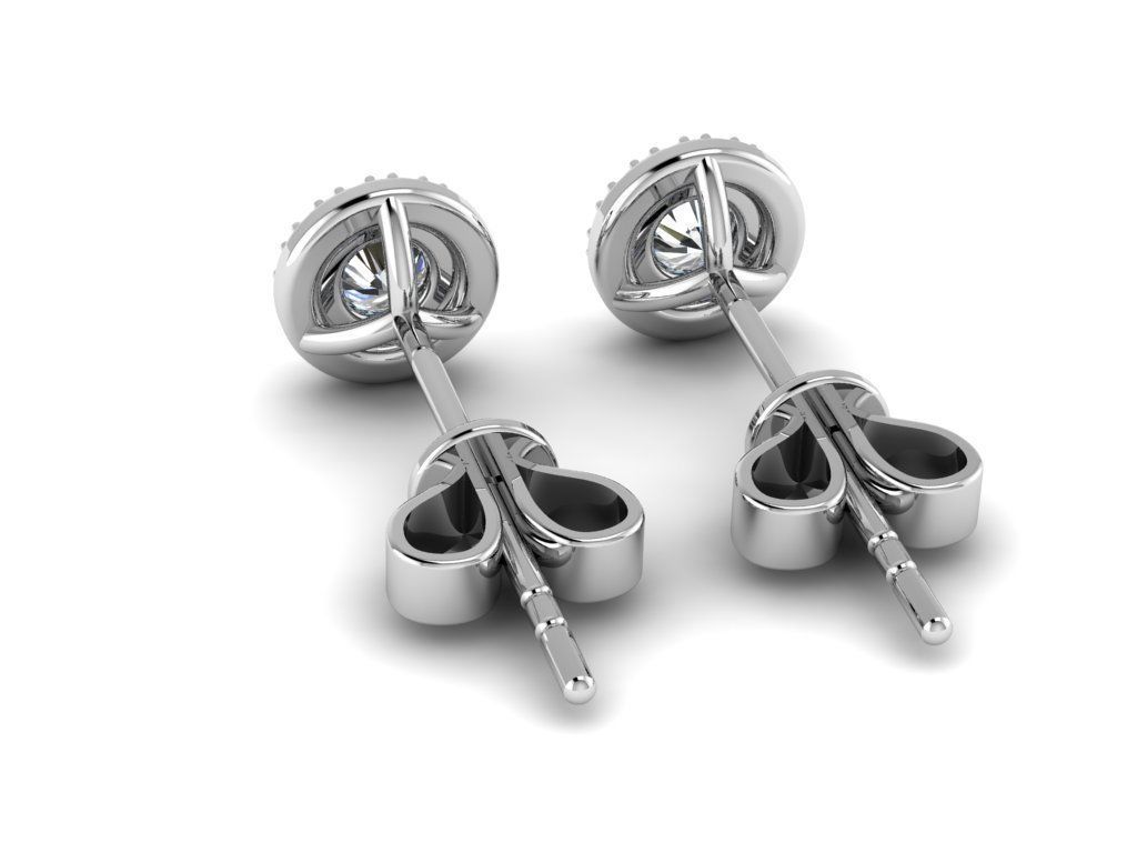 Diamond Jewelry Earring 4mm STONE 008 3D print model_24