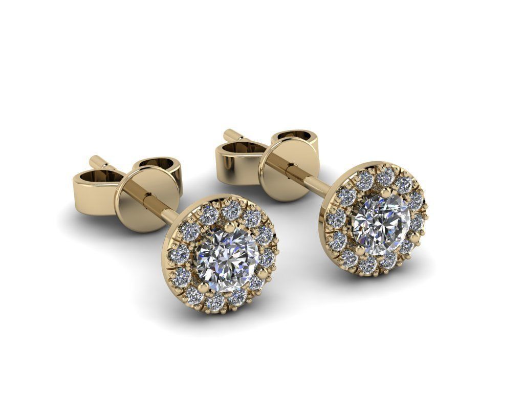 Diamond Jewelry Earring 4mm STONE 008 3D print model_10