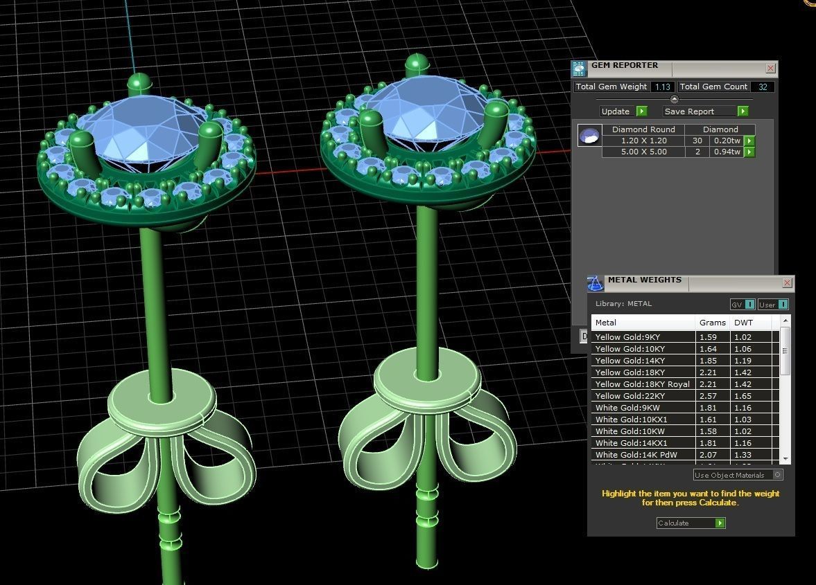 Diamond Jewelry Earring 5mm STONE 009 3D print model_24