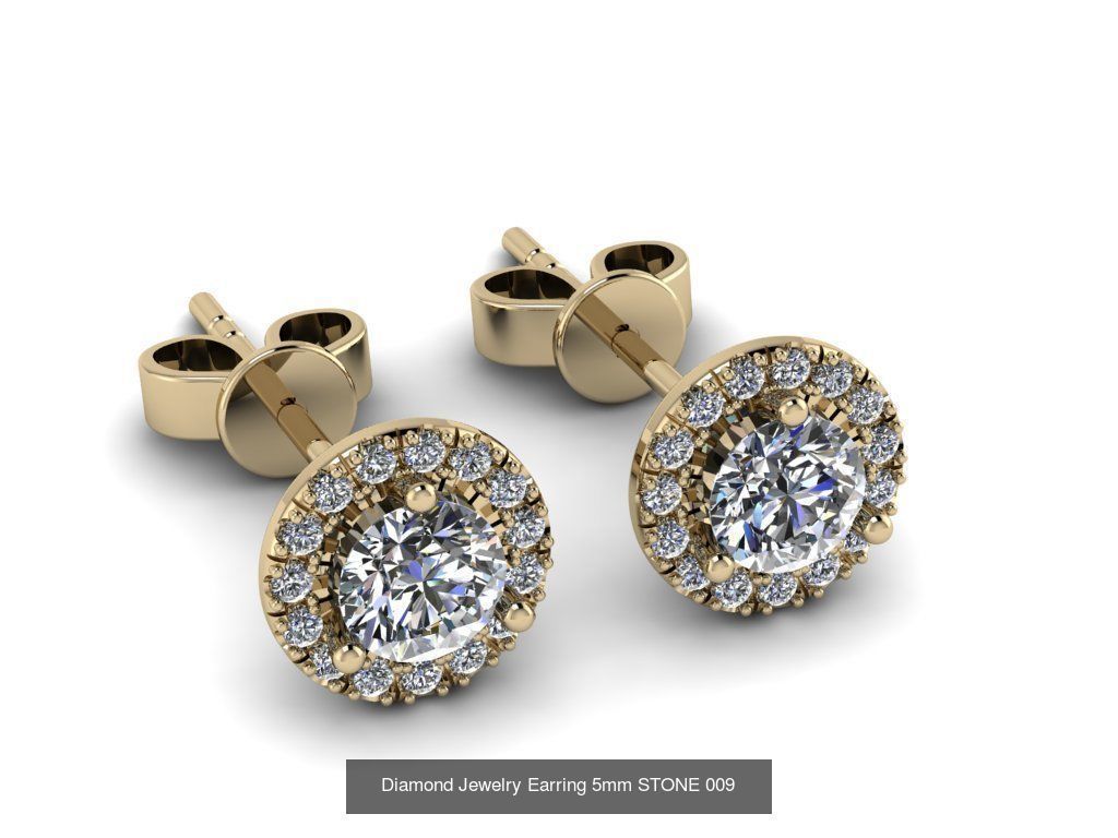 Jewelry Earrings THREE SIZE BIGG GEM 03 3D Model Collection _3