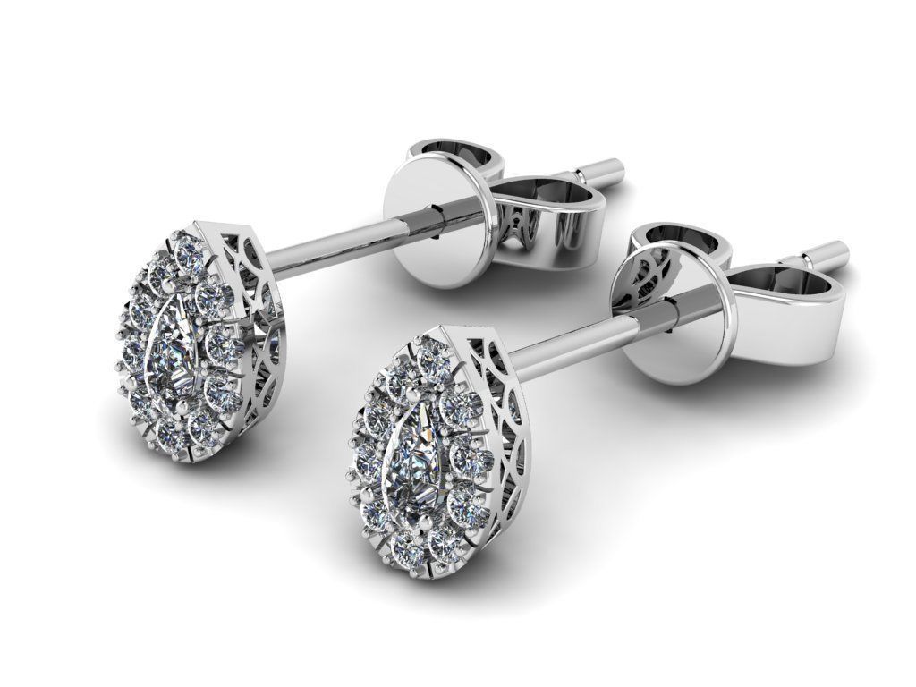 Diamond Jewelry Earring 4x2mm STONE 010 3D print model_13