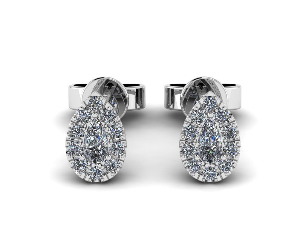 Diamond Jewelry Earring 4x2mm STONE 010 3D print model_3