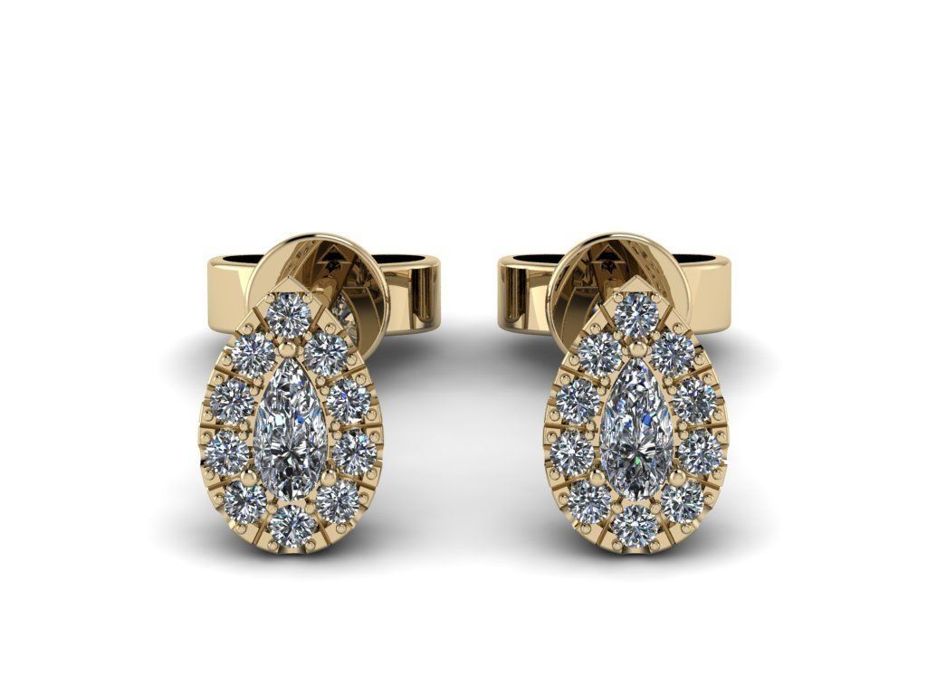 Diamond Jewelry Earring 4x2mm STONE 010 3D print model_16