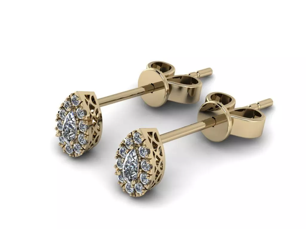 Diamond Jewelry Earring 4x2mm STONE 010 3D print model_0