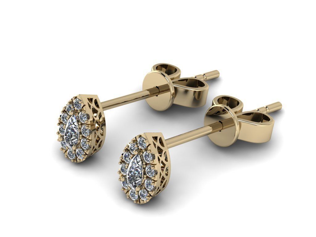 Diamond Jewelry Earring 4x2mm STONE 010 3D print model_8