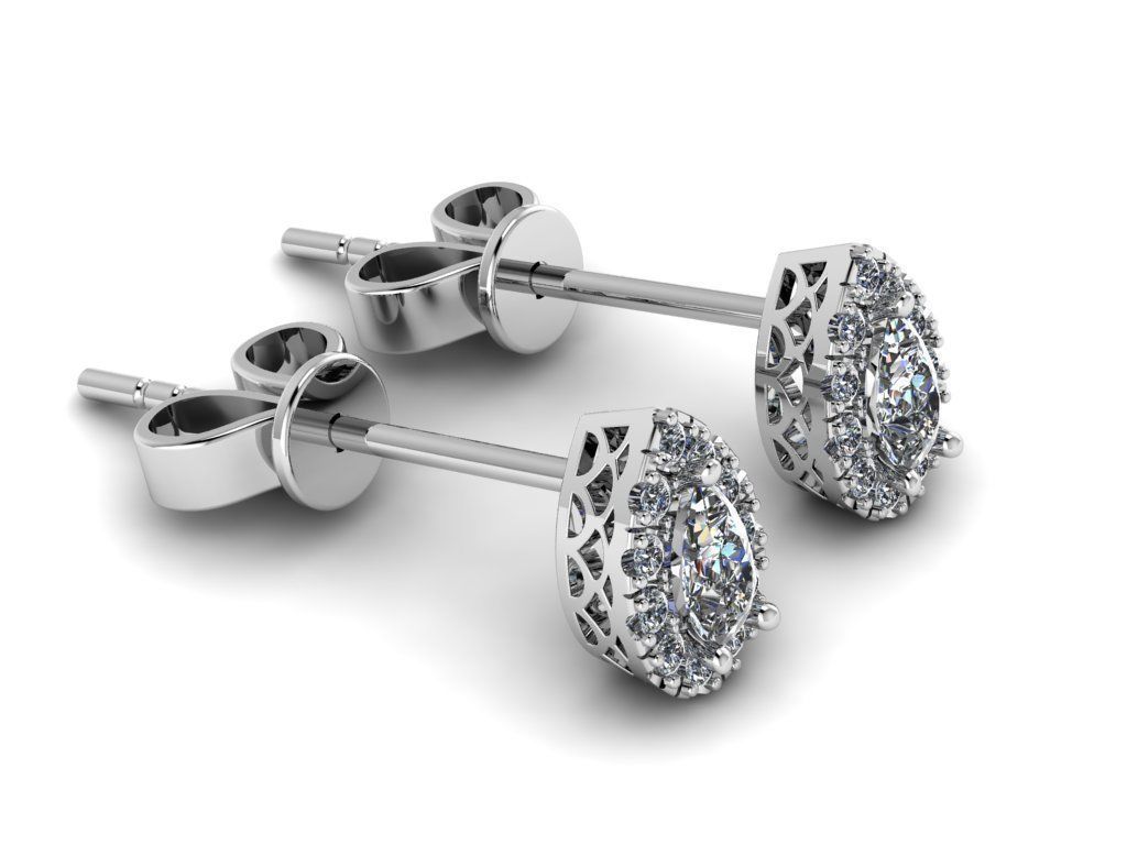 Diamond Jewelry Earring 5x3mm STONE 011 3D print model_21