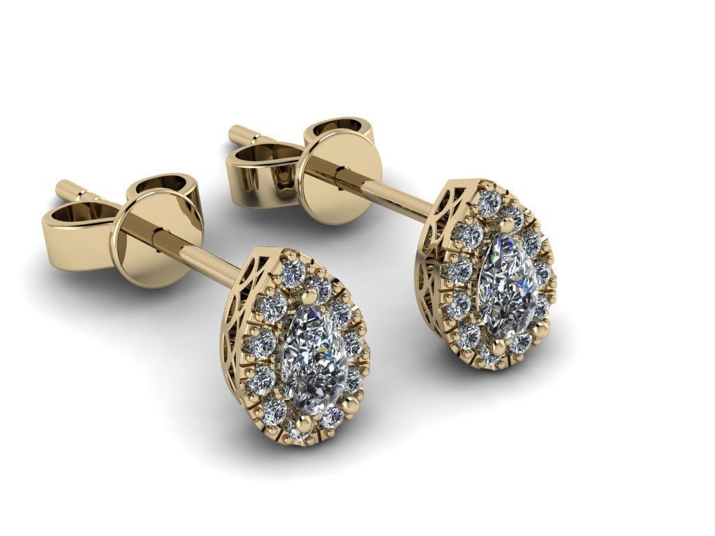 Diamond Jewelry Earring 5x3mm STONE 011 3D print model_18