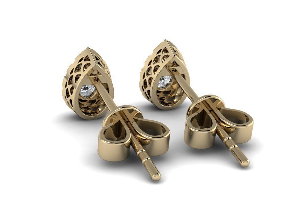 Diamond Jewelry Earring 5x3mm STONE 011 3D print model_2