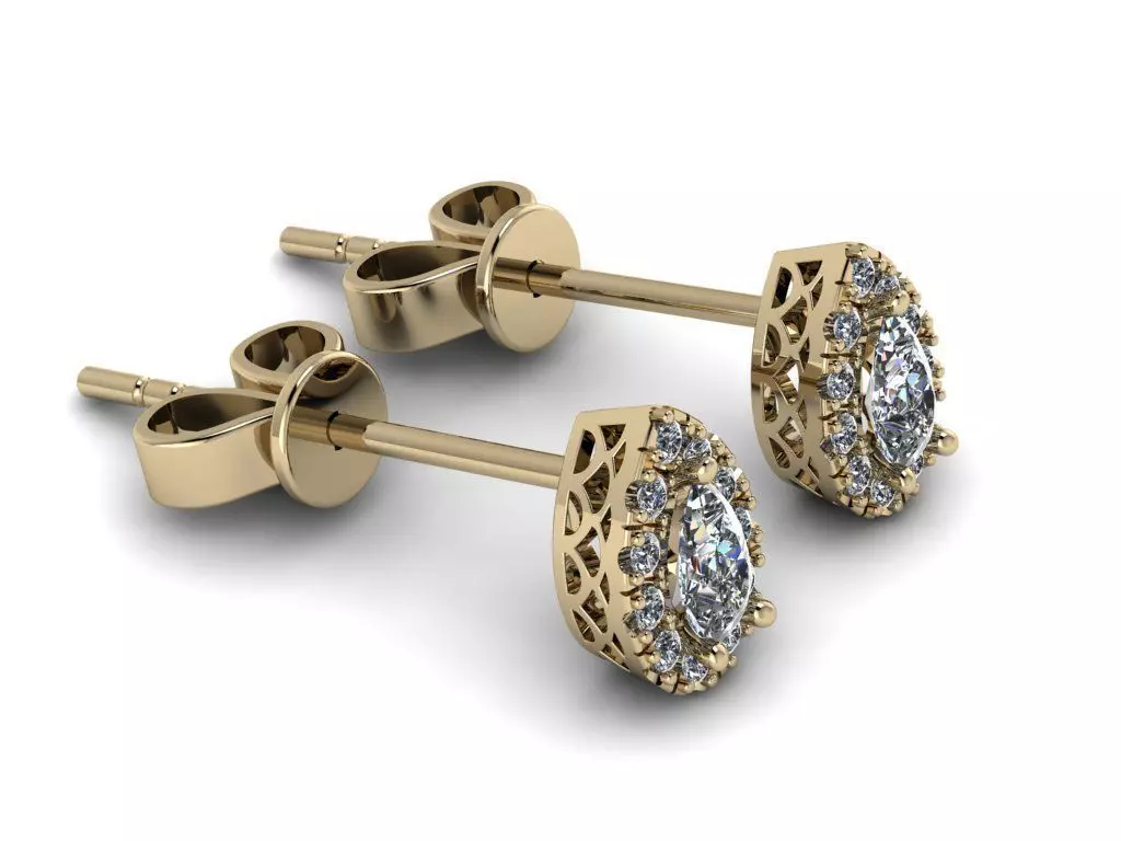 Diamond Jewelry Earring 5x3mm STONE 011 3D print model_0